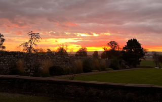 Sunset looking from Balbegno Castle