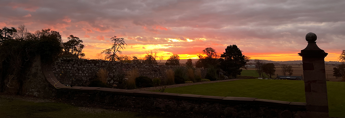 Sunset looking from Balbegno Castle